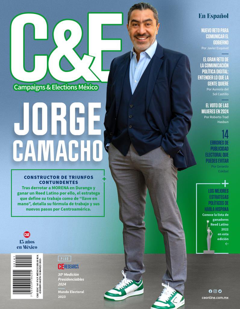 Jorge Camacho en la portada de Campaigns and Elections México